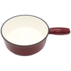 Kép 2/3 - Sajtfondü edény - öntött vas - piros-fehér színű - felülről