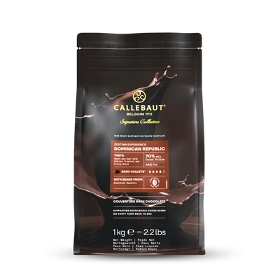 Callebaut Dominikai Köztársaság étcsokoládé pasztilla, 1kg
