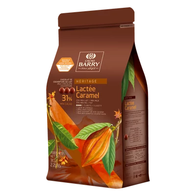 Cacao Barry Lactée Caramel tejcsokoládé pasztilla, 1kg