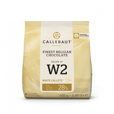 Callebaut belga fehér csokoládé pasztilla, 400g