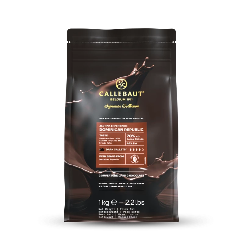 Callebaut Dominikai Köztársaság étcsokoládé pasztilla, 1kg
