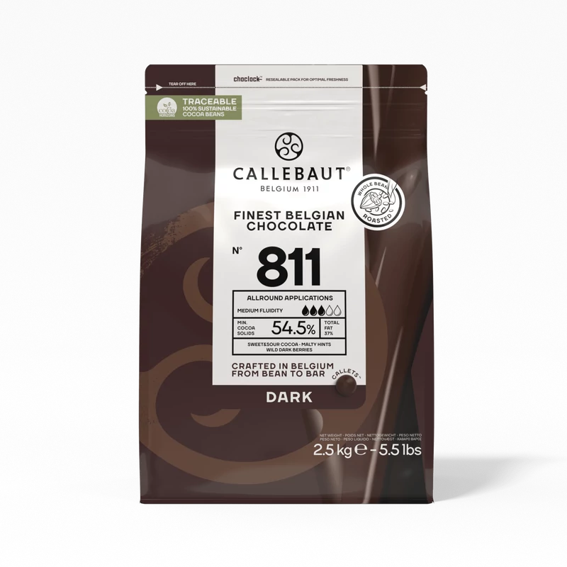 Callebaut belga étcsokoládé pasztilla, 2.5kg