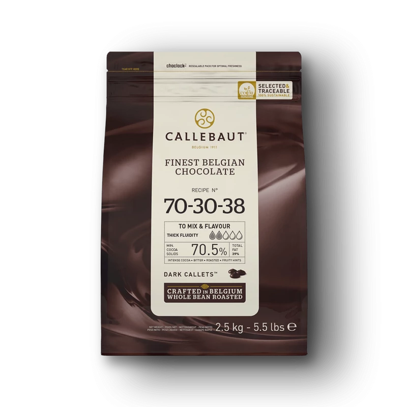 Callebaut belga étcsokoládé (70-30-38) pasztilla, 2500g