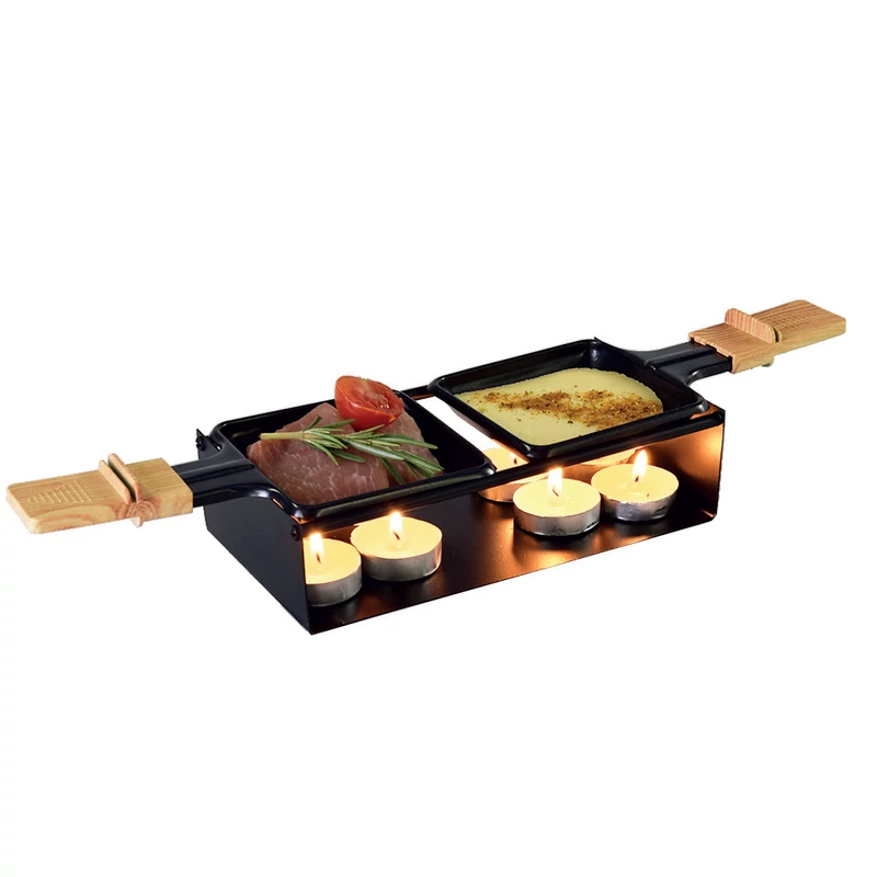 Raclette sütő "Gyertyafényes est", gyertyás, fekete színű
